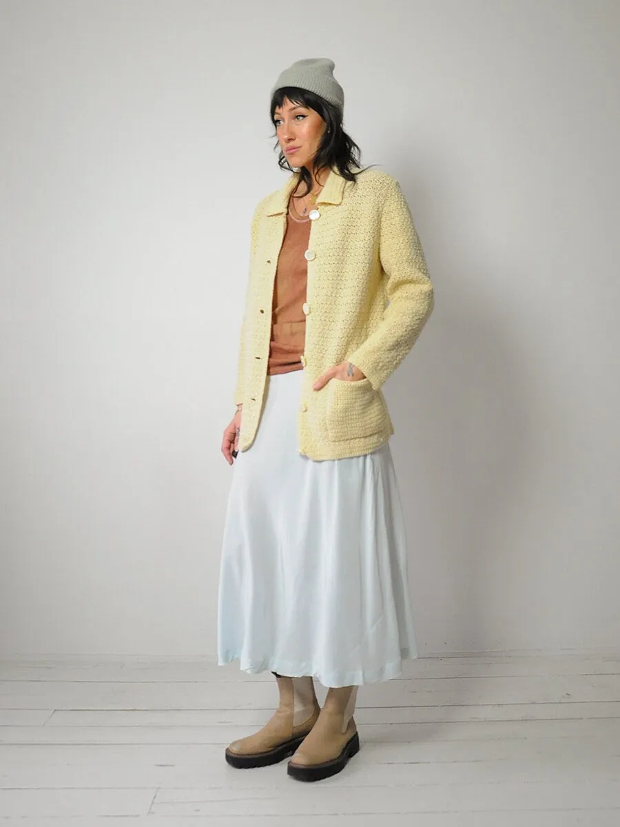 1960's Buttercream Hand Knit Sweater